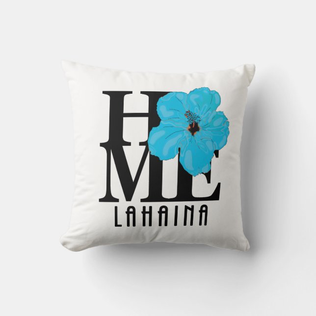 HOME Lahaina Blue Hibiscus Kudde (Framsida)