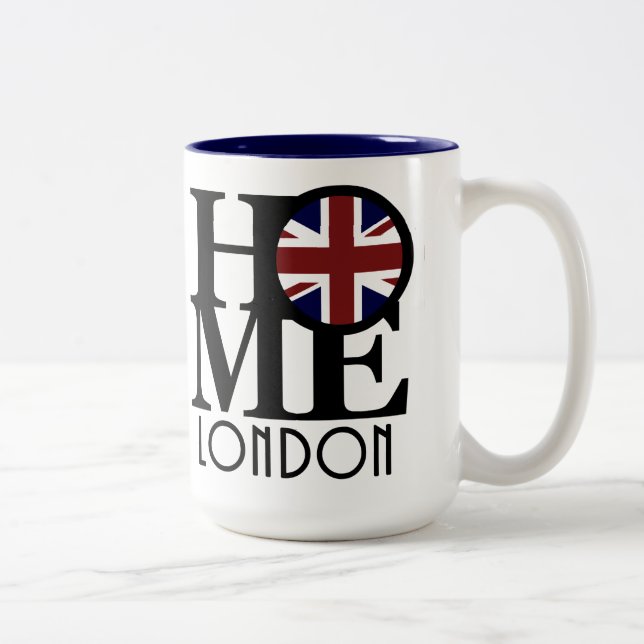 HOME London 15oz (UK flagga) Två-Tonad Mugg (Höger)