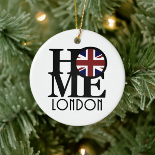 HOME London (UK flagga) Julgransprydnad Keramik