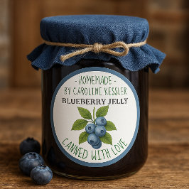 Home Made Blueberry Jelly Canning Label Sheet Runt Klistermärke