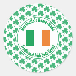 Home Made IRISH SODA BREAD Ireland Flagga Shamrock Runt Klistermärke