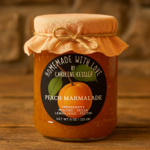 Home Made Peach Marmalade Canning Label Sheet