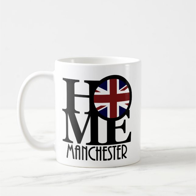 HOME Manchester England 11oz Kaffemugg (Vänster)
