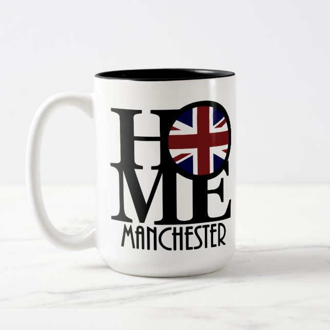 HOME Manchester England 15oz Två-Tonad Mugg (Vänster)