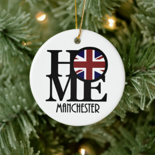 HOME Manchester England Julgransprydnad Keramik
