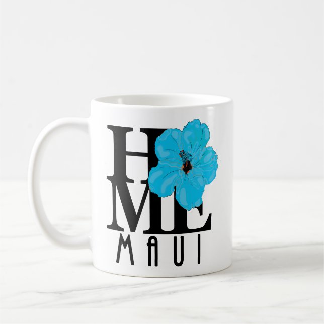 HOME Maui Blue Hibiscus 11oz Kaffemugg (Vänster)