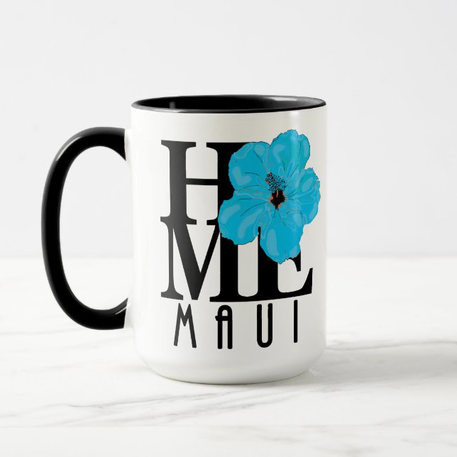 HOME Maui Blue Hibiscus 15oz Mugg (Vänster)