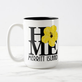 HOME Merritt Island 15 oz gult hibiscus Två-Tonad Mugg