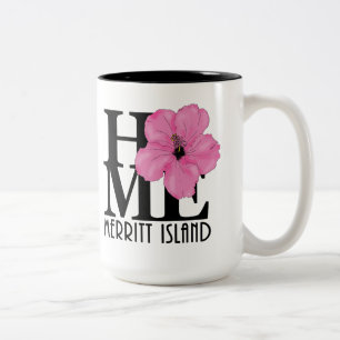 HOME Merritt Island 15 oz rosa hibiscus Två-Tonad Mugg
