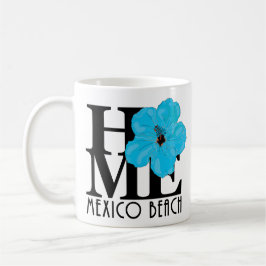 HOME Mexico Beach Florida Blue Hibiscus 11oz Kaffemugg