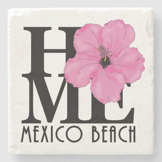 HOME Mexiko Beach Rosa Hibiscus Stenunderlägg (Framsidan)