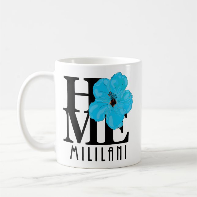 HOME Mililani Blue Hibiscus 11oz Kaffemugg (Vänster)