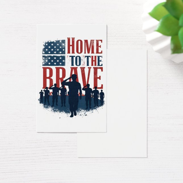 Home of the Brave Salute Tee Visitkort (Skivbord)