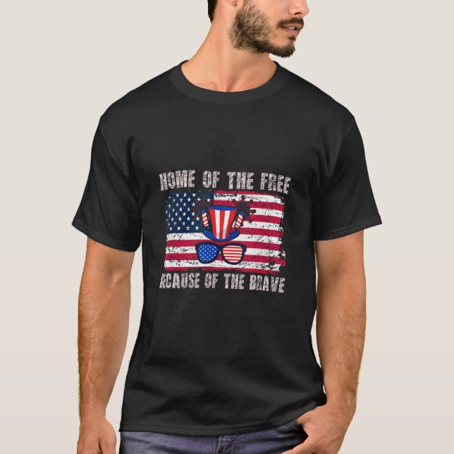 Home Of The Free Because Of The Brave T Shirt (Framsida)
