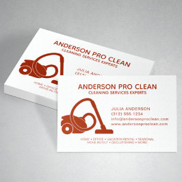 Home & Office Pro Städning Service Crimson Red Visitkort