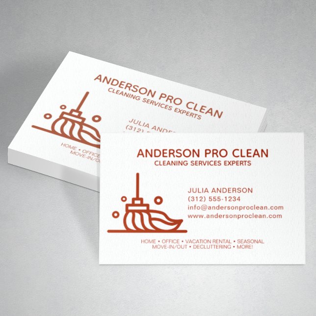 Home & Office Pro Städning Service Crimson Red Visitkort (Skapare uppladdad)