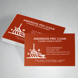 Home & Office Pro Städning Service Crimson Red Visitkort
