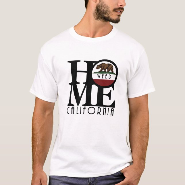 HOME Ogräs Kalifornien (framskrift) T Shirt (Framsida)