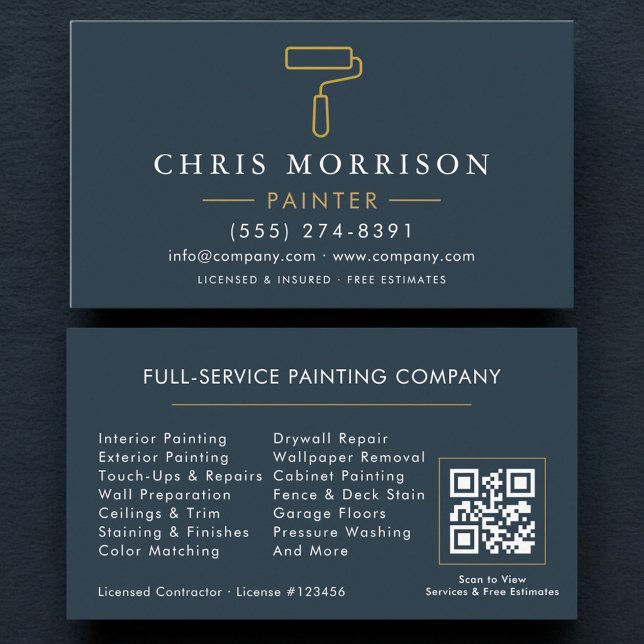 Home Painter Contractor QR Code Visitkort (Skapare uppladdad)