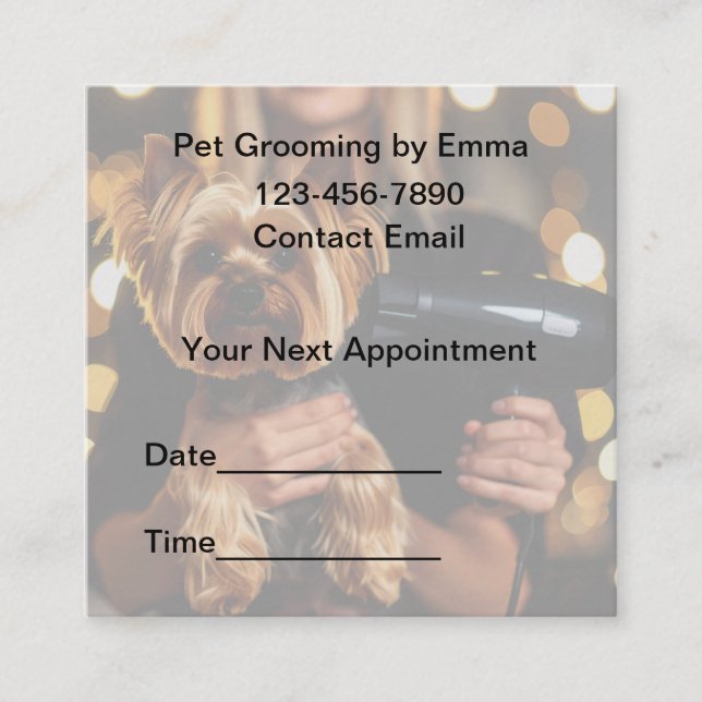 Home Pet Grooming Service Cool Appointment Cards Tidsbeställning Kort (Framsida)