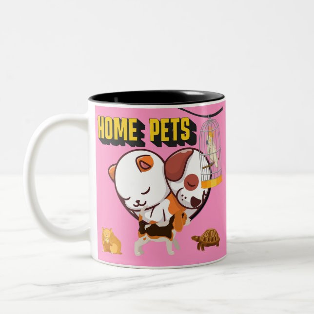 Home Pets – Cute & Cozy Animal Love for Your Space Två-Tonad Mugg (Vänster)