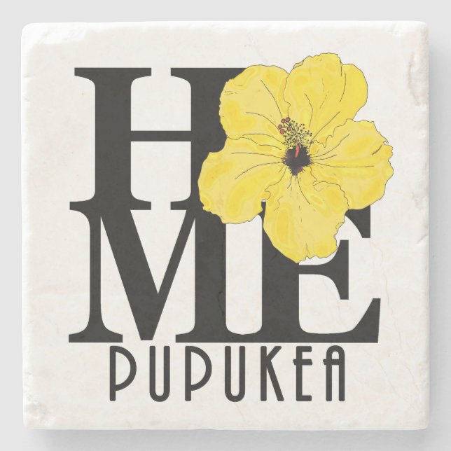 HOME Pupukea Gult Hibiscus Stenunderlägg (Framsidan)
