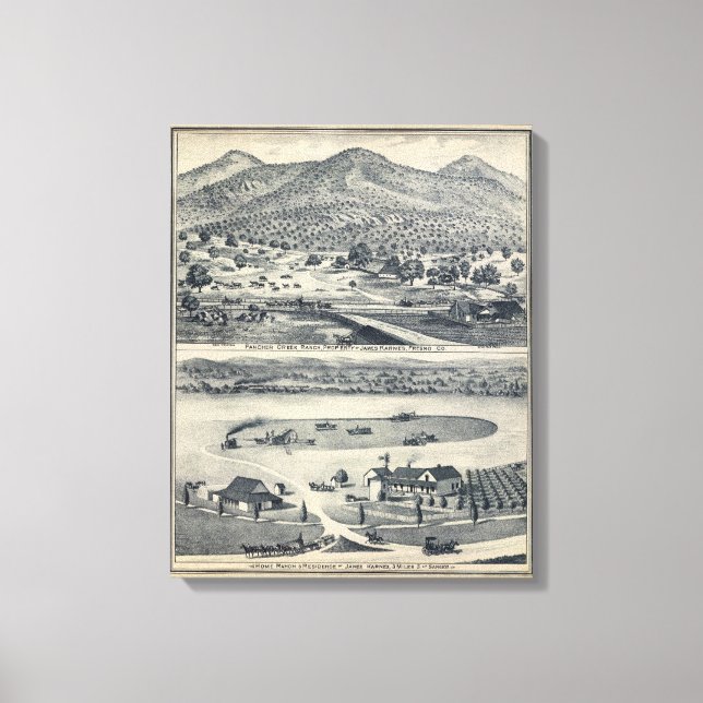 Home Ranches i Fresno, Kalifornien Canvastryck (Framsida)