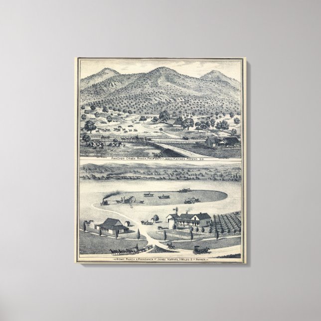 Home Ranches i Fresno, Kalifornien Canvastryck (Framsida)
