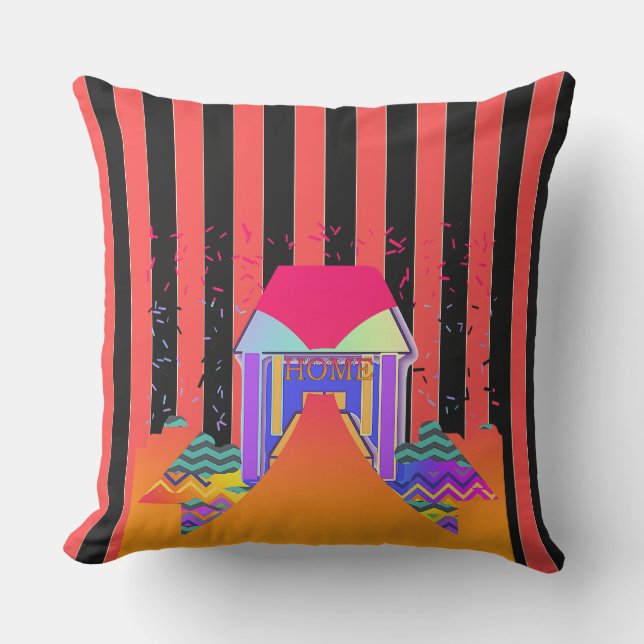 Home Red Black Rand Kudde (Framsida)