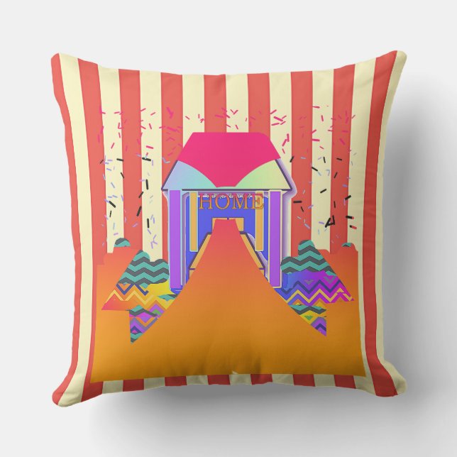 Home Red Rand Kudde (Baksida)