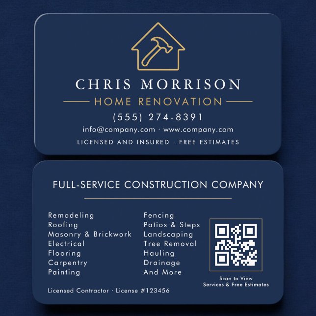 Home Renovation QR Code Professional Visitkort (Skapare uppladdad)