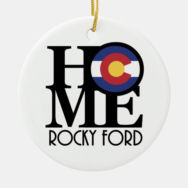 HOME Rocky Ford Colorado Julgransprydnad Keramik (Framsidan)