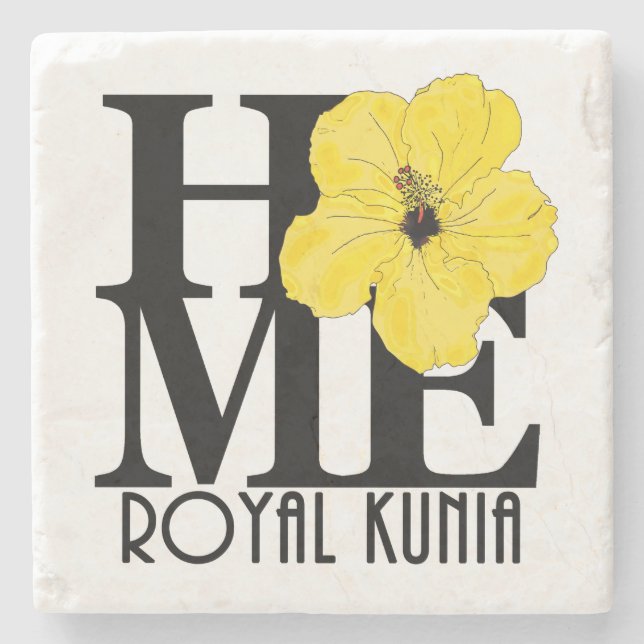 HOME Royal Kunia Gult Hibiscus Stenunderlägg (Framsidan)