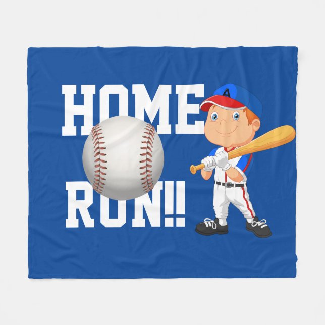 Home Run Baseball Fleece Blanket (Framsidan (Horisontell))