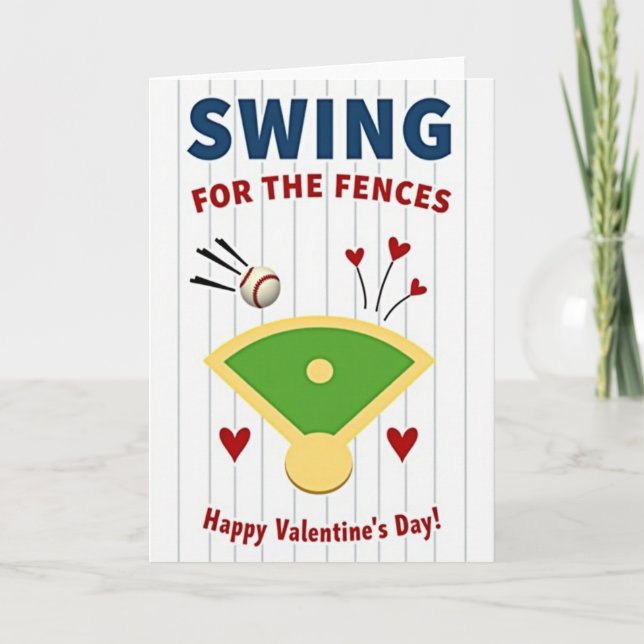 Home Run Love Valentine Card Kort (Framsida)