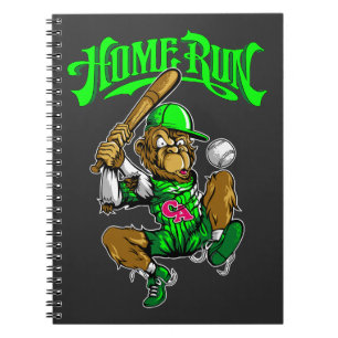 Home Run Monkey Baseball Anteckningsbok