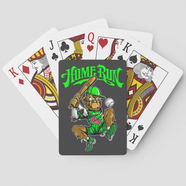 Home Run Monkey Baseball blir Hemlöp Monkey Baseba Casinokort (Baksidan)