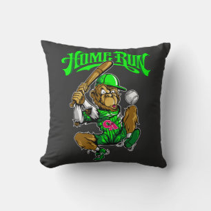 Home Run Monkey Baseball blir Hemlöpningsapa Baseb Kudde