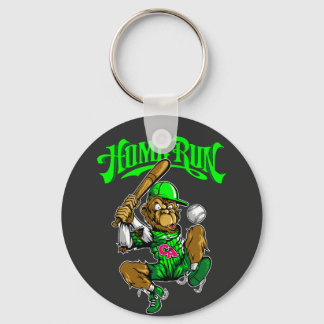Home Run Monkey Baseball Nyckelring