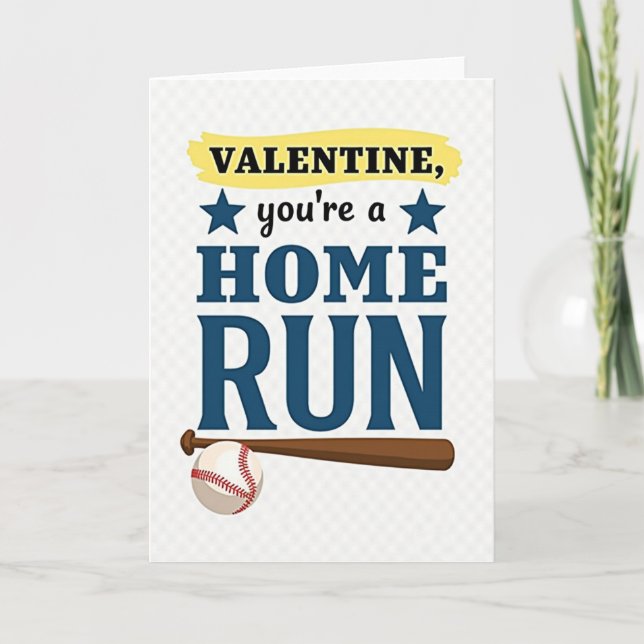 Home Run Valentine Baseball Card Kort (Framsida)