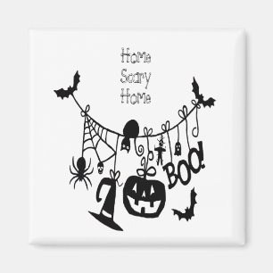 Home Scary Home Fladdermus Pumpkin, Black Cat, Voo Magnet