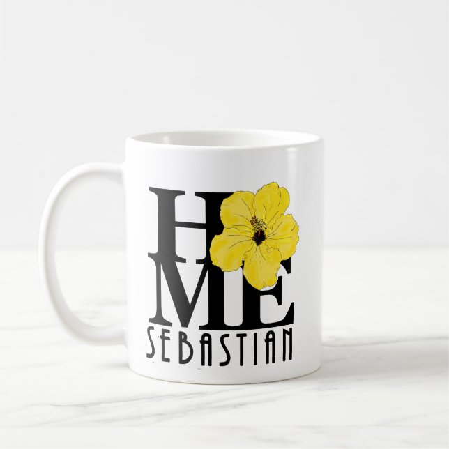 HOME Sebastian 11oz gult hibiscus Kaffemugg (Vänster)