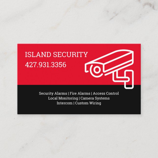 Home Security Company Business Card Visitkort (Framsida)