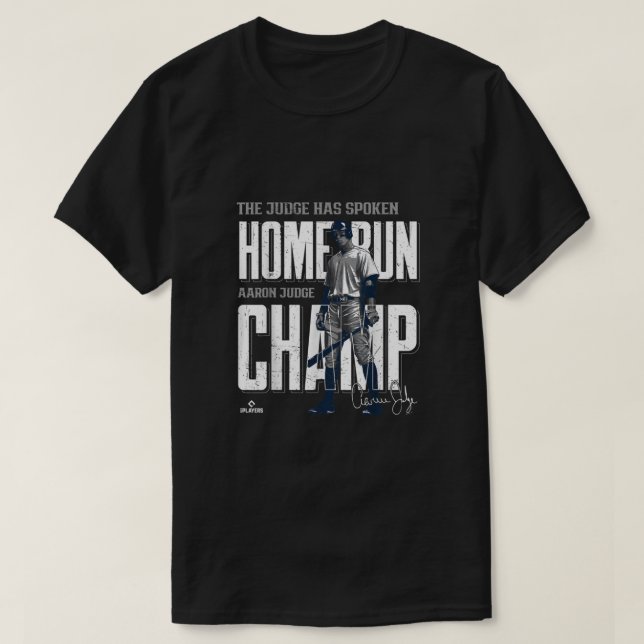 Home Springa Champ Aaron domare New York MLBPA T Shirt (Design framsida)