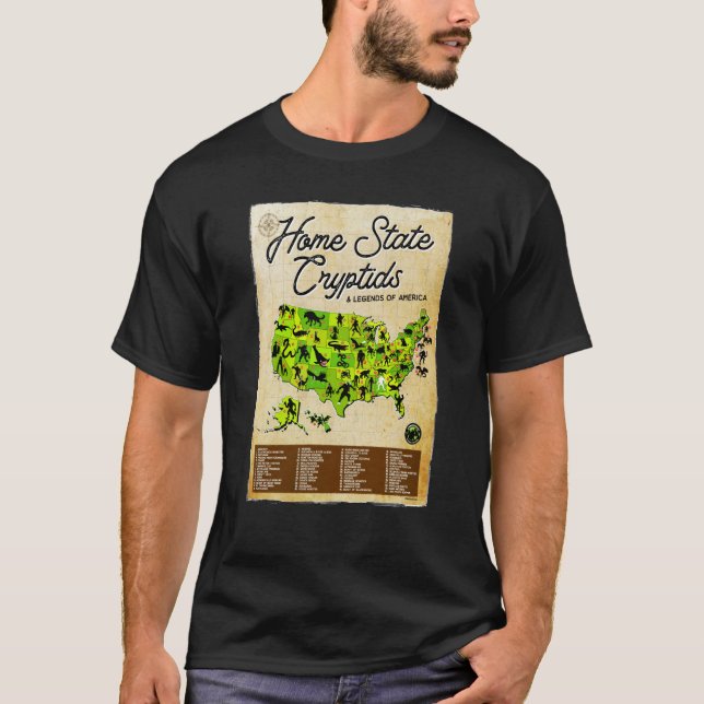 Home State Cryptids & Legends of America Cryptozoo T Shirt (Framsida)