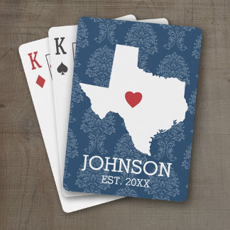 Home State Karta Art - eget namn Texas Casinokort