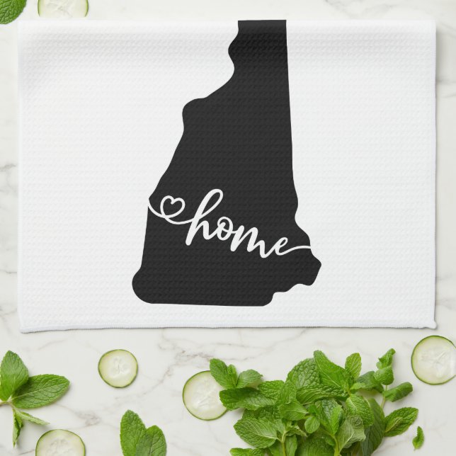 Home State Outline Heart New Hampshire Kökshandduk (Vikta)