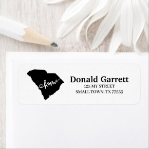 Home State Outline Heart South Carolina Adress Returadress Etikett