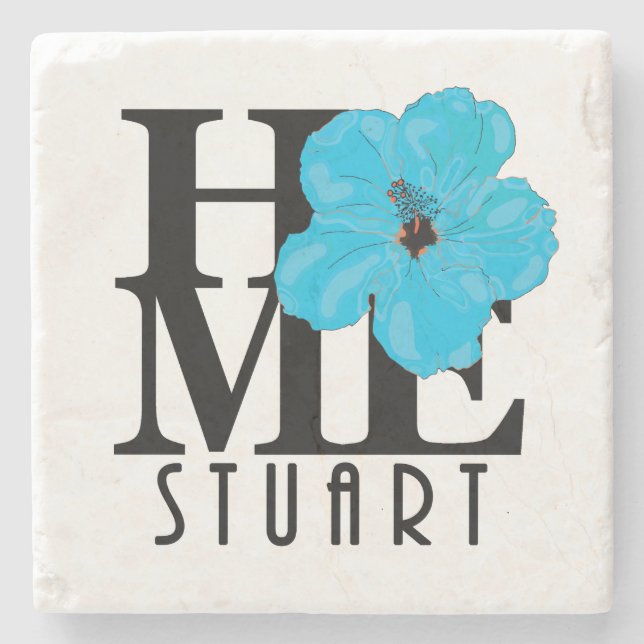 HOME Stuart Florida Blue Hibiscus Stenunderlägg (Framsidan)