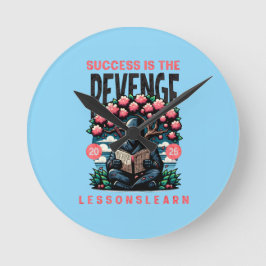 HOME SUCCESS REVENGE LESSONS LEARN WALL CLOCK  RUND KLOCKA